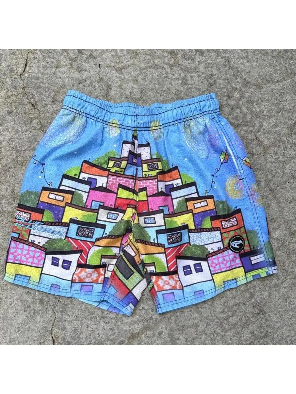 Blue Thunder Rio de Janeiro Swim Trunks Mens M Brazil Beach Board Shorts Print